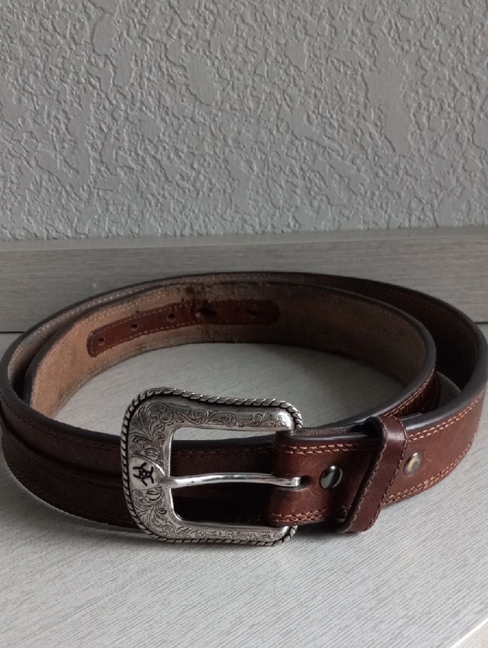 Ariat Aged Bark Western Leather Belt Mens 38